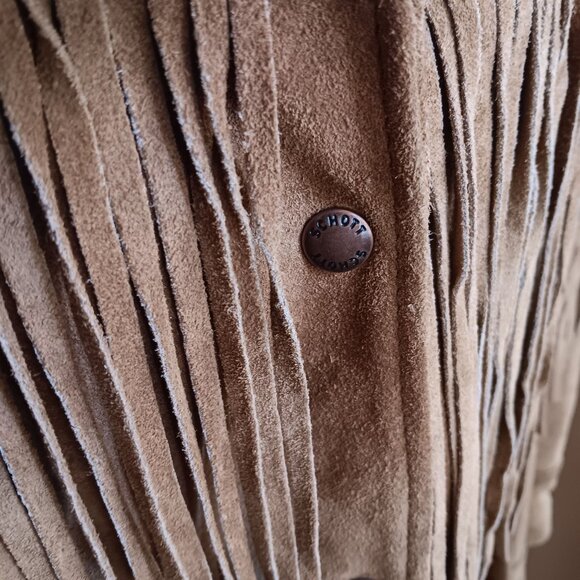 Vintage Women's Fringe Jacket sz 12 Schott Suede Leather Western Hippy USA 80's - Picture 3 of 8